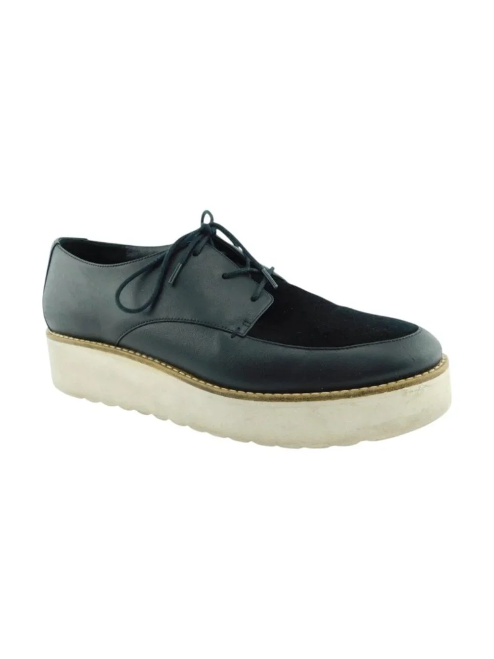 VINCE Black Leather Lace Up Platform Oxfords Shoes 40EU / 10US